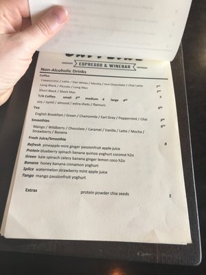 Menu photo 2 Caffeine Espresso & Winebar Teneriffe, QLD