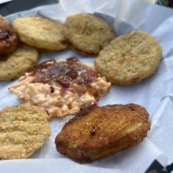 Iron Horse Grill - Fried Green Tomatoes with Pimento cheese bacon jam