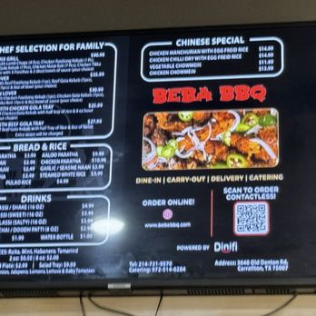 Beba BBQ - Menu from 9/15/2024 - Pakistani Near Me - Carrollton, Texas