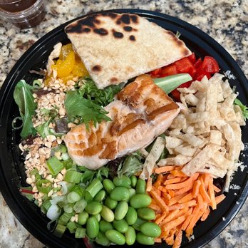 Grater Greens - Asian salad with salmon - Salad Near Me - San Diego, California Grater Greens - Asian salad with salmon - Salad Near Me - San Diego, California