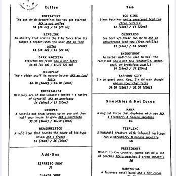 Current: Coffee + Collectibles -  menu - Coffee & Tea Near Me - Decatur, Alabama
