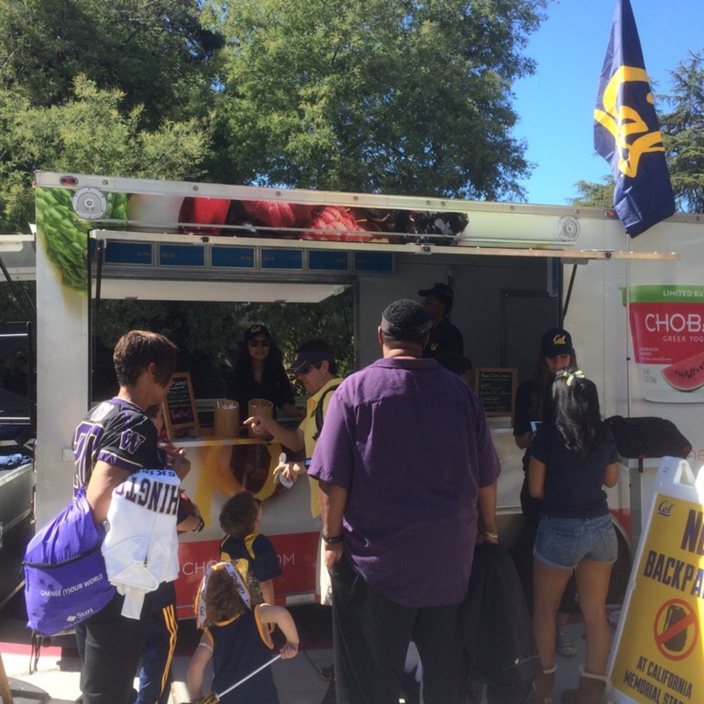 California Memorial Stadium - Cal vs Washington 10/11/14. Chobani truck offering free Cal T-shirts and yogurt. - Stadiums & Arenas Near Me - Berkeley, California California Memorial Stadium - Cal vs Washington 10/11/14. Chobani truck offering free Cal T-shirts and yogurt. - Stadiums & Arenas Near Me - Berkeley, California