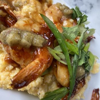 Myril Eatery & Wine Bar - Shrimp and grits. Slightly sweet with a little spice. - New American Near Me - Newport, Oregon Myril Eatery & Wine Bar - Shrimp and grits. Slightly sweet with a little spice. - New American Near Me - Newport, Oregon