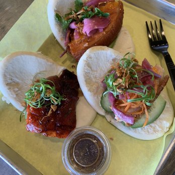 Baos Hog - Boss Bao (top) $4 Duck Bao (left) $4.50 Bolsa bao (right) $4.50 - Chinese Near Me - Garden Grove, California Baos Hog - Boss Bao (top) $4 Duck Bao (left) $4.50 Bolsa bao (right) $4.50 - Chinese Near Me - Garden Grove, California