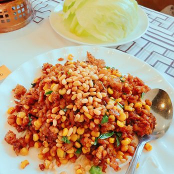 King Wah - Chicken and corn lettuce wraps - Dim Sum Near Me - Pleasanton, California King Wah - Chicken and corn lettuce wraps - Dim Sum Near Me - Pleasanton, California
