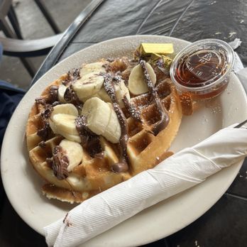 Cafe Elysa - Banana Nutella pancakes. Worth the slightly longer wait. - Coffee & Tea Near Me - Carlsbad, California