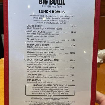 Big Bowl - New lunch bowls menu - Chinese Near Me - Minnetonka, Minnesota