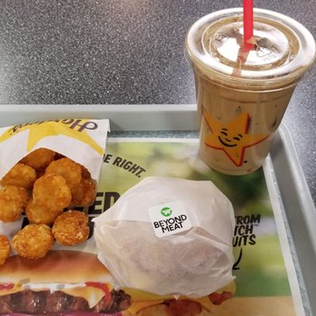 Hardee's - Beyond Meat sausage biscuit, hash rounds, vanilla cold brew - Fast Food Near Me - Indianapolis, Indiana