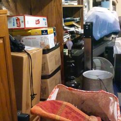 Practically Organized - BEFORE - Basement Storage