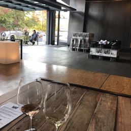 Industrial style design makes a cool and chill atmosphere at this tasting room. Nothing stuffy about it!