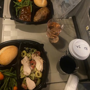 Amtrak Booking - Dinner - chicken tortellini with veggies & steak with a baked potato and veggies - Public Transportation Near Me - Washington, DC, District of Columbia