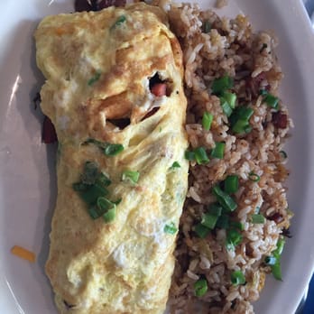 Moke's Bread & Breakfast - Portuguese sausage omelette with fried rice. Mmm.... - Breakfast & Brunch Near Me - Kailua, Hawaii