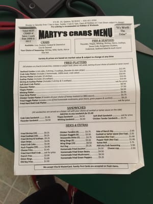 Menu photo 4 Marty's Crabs Bridgeton, NJ