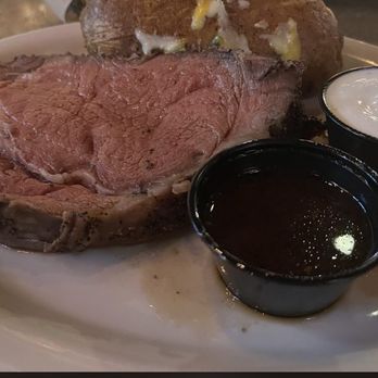 Fort Worth Steakhouse - Delicious 12 oz. Prime rib Medium-rare with aujus, horseradish cream and sweet potato. - Salad Near Me - Sevierville, Tennessee