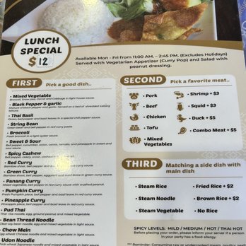 Bangkok Cuisine Express - Lunch Menu - Thai Near Me - Reno, Nevada