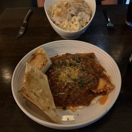 Mac and cheese, and raviolis