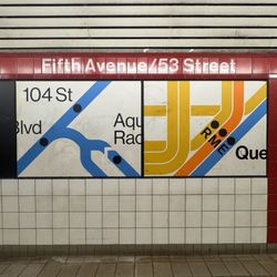 MTA Subway - 5th Ave/53rd St - Fifth Ave 53rd St Subway Station - MoMA "The Subway - Design for a Modern Icon" 2019, 1972 Map Graphic Style Examples