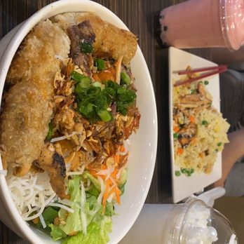What the Pho - V7. Combination Vermicelli Bowl F3. Chicken Fried Rice Platter Boba Smoothie - Vietnamese Near Me - Denver, Colorado What the Pho - V7. Combination Vermicelli Bowl F3. Chicken Fried Rice Platter Boba Smoothie - Vietnamese Near Me - Denver, Colorado