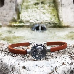Serra - Bracelet with original roman denarius depicting Apollo ( II century B.C.)