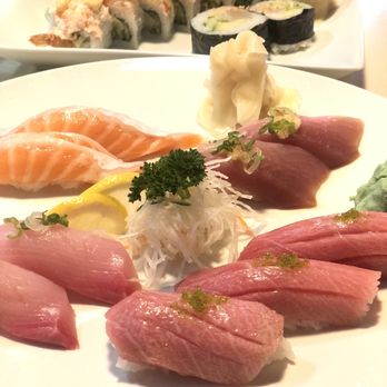 Aoki Sushi & Grill - O-toro, albacore, salmon belly rare, hamachi. - Japanese Near Me - Seattle, Washington
