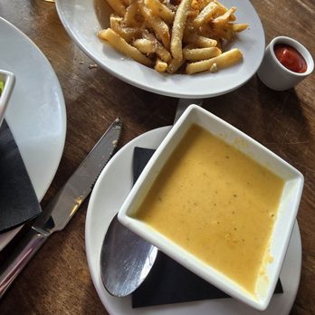 On The Waterfront Restaurant - Butternut squash soup and garlic parmesian fries - New American Near Me - Lakeport, California On The Waterfront Restaurant - Butternut squash soup and garlic parmesian fries - New American Near Me - Lakeport, California