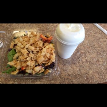 Mood Cafe - Chicken salad chaat with persimmon-coconut lassi. - Cafes Near Me - Philadelphia, Pennsylvania Mood Cafe - Chicken salad chaat with persimmon-coconut lassi. - Cafes Near Me - Philadelphia, Pennsylvania