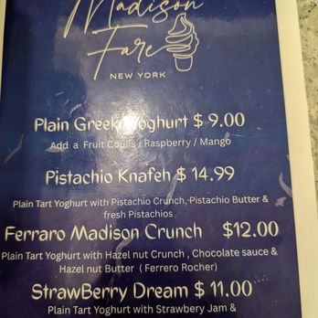 Madison Fare - Menu - Bakeries Near Me - New York, New York Madison Fare - Menu - Bakeries Near Me - New York, New York
