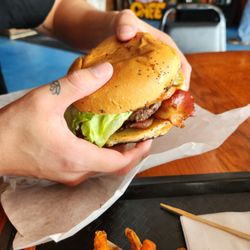 Bacon cheeseburger $13 - very good burger and bacon