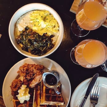 Smith - Chicken n Waffles + Grits with greens and eggs. - Bars Near Me - Seattle, Washington
