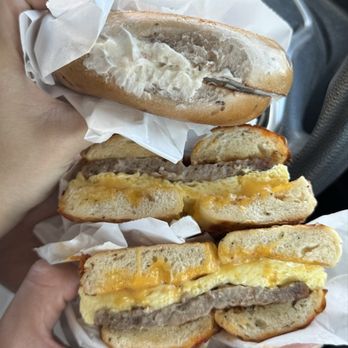 Regal Bagel - Blueberry bagel w/ strawberry cream cheese (top) & sausage, egg, and cheese on a marinara bagel - Bagels Near Me - San Jose, California Regal Bagel - Blueberry bagel w/ strawberry cream cheese (top) & sausage, egg, and cheese on a marinara bagel - Bagels Near Me - San Jose, California