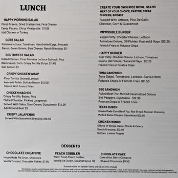 Happy Morning Cafe - Lunch Menu - Breakfast & Brunch Near Me - Frisco, Texas Happy Morning Cafe - Lunch Menu - Breakfast & Brunch Near Me - Frisco, Texas