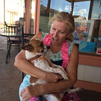 Aloha'n Paradise - Candy the owner with Her sweet dog - Coffee & Tea Near Me - Hanapepe, Hawaii