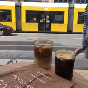 The Barn - 1 iced latte (with curdled milk) and 1 nitro cofee - Coffee & Tea Near Me - Berlin, BE The Barn - 1 iced latte (with curdled milk) and 1 nitro cofee - Coffee & Tea Near Me - Berlin, BE