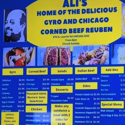 Ali's Arco Home Of Delicious Gyro & Chicago Corned Beef Reuben - Not only gyros and Rubens, they have a variety of food