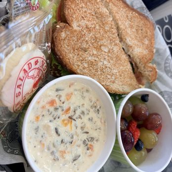 Chicken Salad Chick - Turkey Club Meal Fresh Fruit Creamy Chicken and Wild Rice Soup - Sandwiches Near Me - San Antonio, Texas