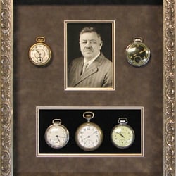 Athens Art and Frame - Custom shadow box of grandfather's pocketwatches