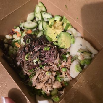 Umami Express - Wagyu beef, chicken, umami rice, cucumber, avocado, green onion, steamed veggies - Asian Fusion Near Me - Los Angeles, California Umami Express - Wagyu beef, chicken, umami rice, cucumber, avocado, green onion, steamed veggies - Asian Fusion Near Me - Los Angeles, California