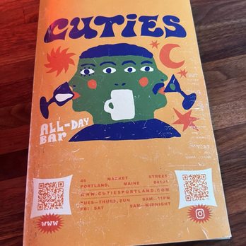 Cuties - Menu Front - Bars Near Me - Portland, Maine Cuties - Menu Front - Bars Near Me - Portland, Maine