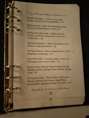 Menu photo 3 Honeycomb Cocktail Lounge Livermore, CA