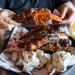 Phil's BBQ - Full Beef Rib Dinner with potato salad and fresh cole slaw