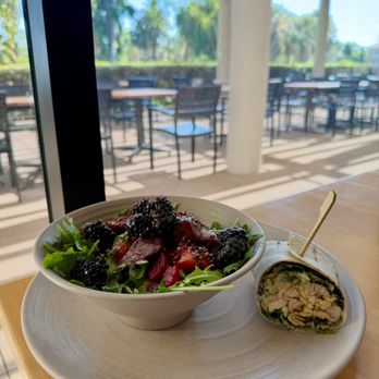 1919 Cafe - Combo Half Salad and Half Sandwich - Turkish Chicken Shawarma Deli Sandwich and Beet & Crispy Quinoa Salad - Salad Near Me - San Marino, California