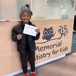 Memorial Dentistry For Kids - A big smile for their first visit award!