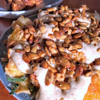 Aloette - Crispy squash dusted with Parmesan and topped with a nutty pumpkin seeds and a brown butter sauce. Good god this was amazing - French Near Me - Toronto, Ontario Aloette - Crispy squash dusted with Parmesan and topped with a nutty pumpkin seeds and a brown butter sauce. Good god this was amazing - French Near Me - Toronto, Ontario