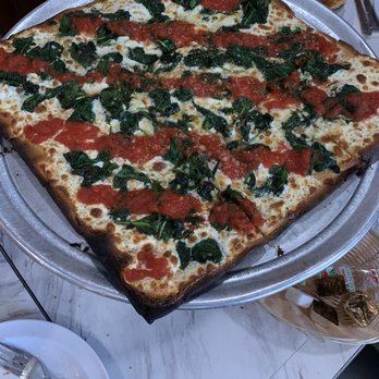 Johnny's Pizzeria - Grandma pizza spinach and mozzerella - Pizza Near Me - Mount Vernon, New York