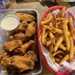 Zydeco wings and seasoned fries Zydeco wings and seasoned fries