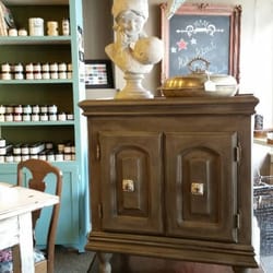 My Favorite Things - Accent table painted with Annie Sloan Chalk Paint finished with new black wax.