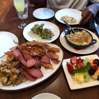 Libra - Sausage, fingerling potatoes, bacon, jalapeño Mac n cheese, avocado toast & fruit. - Breakfast & Brunch Near Me - Orlando, Florida Libra - Sausage, fingerling potatoes, bacon, jalapeño Mac n cheese, avocado toast & fruit. - Breakfast & Brunch Near Me - Orlando, Florida