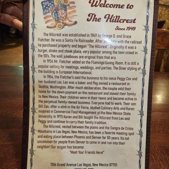 Hillcrest Restaurant - Their story - Breakfast & Brunch Near Me - Las Vegas, New Mexico