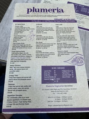 Menu photo 7 Plumeria Encinitas, CA