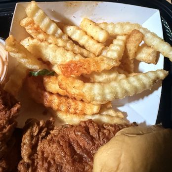 Dave's Hot Chicken - This was all the fries that came with the combo - Chicken Shop Near Me - Compton, California